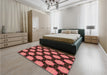 Patterned Red Rug in a Bedroom, pat2778org