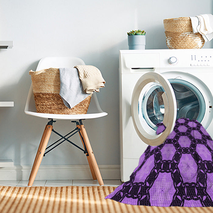 Machine Washable Transitional Purple Rug in a Washing Machine, wshpat2778pur