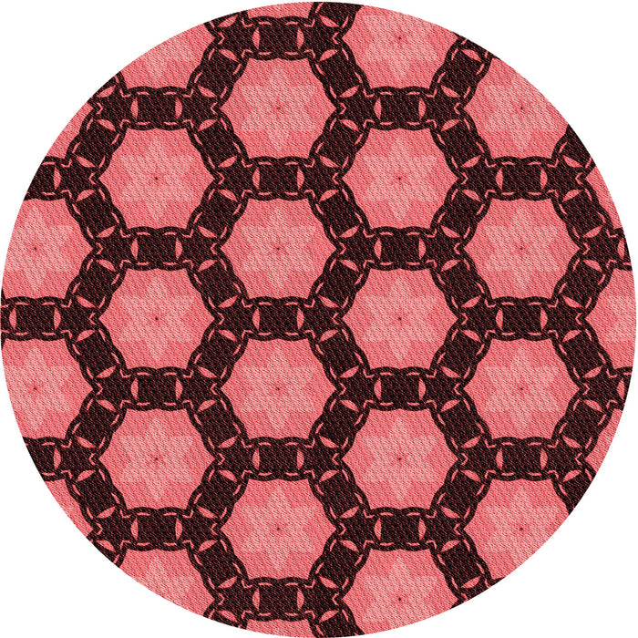 Square Patterned Red Rug, pat2778rd