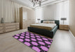 Machine Washable Transitional Dark Purple Rug in a Bedroom, wshpat2778