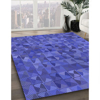 Patterned Light Slate Blue Rug, pat2779blu