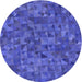 Square Patterned Light Slate Blue Rug, pat2779blu