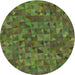 Square Patterned Green Rug, pat2779grn