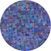 Square Patterned Deep Periwinkle Purple Rug, pat2779lblu