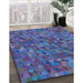 Machine Washable Transitional Deep Periwinkle Purple Rug in a Family Room, wshpat2779lblu