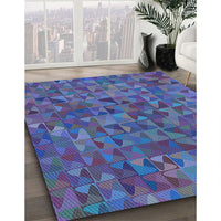 Patterned Deep Periwinkle Purple Rug, pat2779lblu