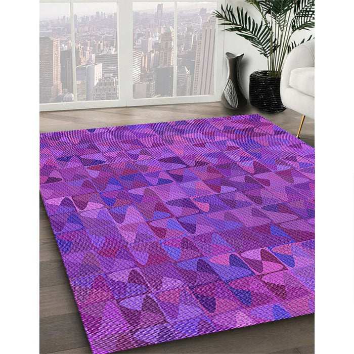 Patterned Crimson Purple Rug in Family Room, pat2779pur