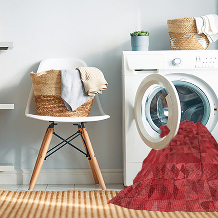 Machine Washable Transitional Red Rug in a Washing Machine, wshpat2779rd
