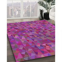 Patterned Violet Red Pink Novelty Rug, pat2779