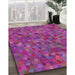Machine Washable Transitional Medium Violet Red Pink Rug in a Family Room, wshpat2779