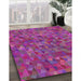 Patterned Violet Red Pink Novelty Rug in Family Room, pat2779