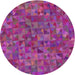 Square Machine Washable Transitional Medium Violet Red Pink Rug, wshpat2779