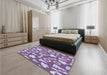 Patterned Blue Rug in a Bedroom, pat278blu