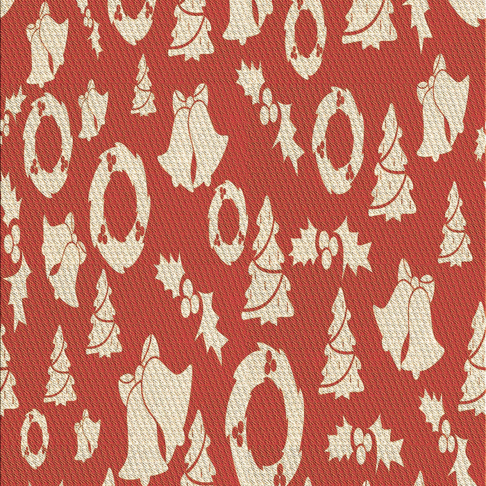 Patterned Neon Red Rug, pat278brn