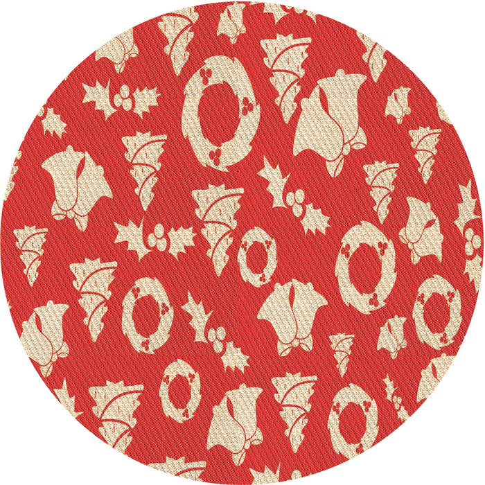 Square Patterned Light Salmon Rose Pink Rug, pat278org