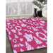 Machine Washable Transitional Violet Purple Rug in a Family Room, wshpat278pur