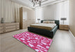 Patterned Violet Purple Rug in a Bedroom, pat278pur