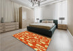 Machine Washable Transitional Orange Rug in a Bedroom, wshpat278yw