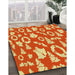 Patterned Orange Rug in Family Room, pat278yw