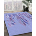 Machine Washable Transitional Medium Slate Blue Rug in a Family Room, wshpat2780blu