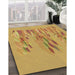 Machine Washable Transitional Deep Yellow Rug in a Family Room, wshpat2780brn