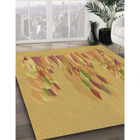 Patterned Deep Yellow Rug, pat2780brn