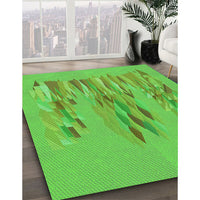 Patterned Neon Green Rug, pat2780grn