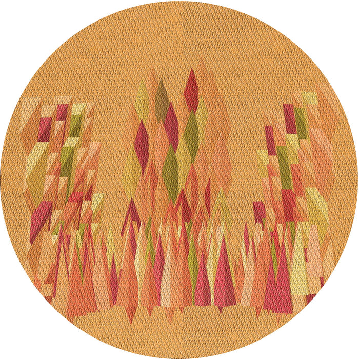 Square Machine Washable Transitional Neon Orange Rug in a Living Room, wshpat2780org