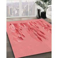 Patterned Fire Red Rug, pat2780rd