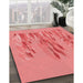 Machine Washable Transitional Fire Red Rug in a Family Room, wshpat2780rd