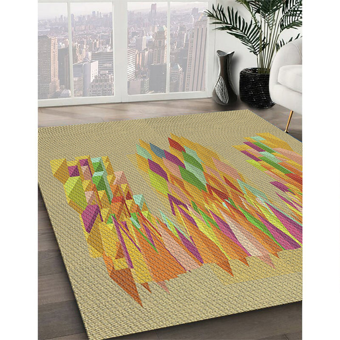 Machine Washable Transitional Chrome Gold Yellow Rug in a Family Room, wshpat2780