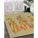 Patterned Chrome Gold Yellow Novelty Rug in Family Room, pat2780