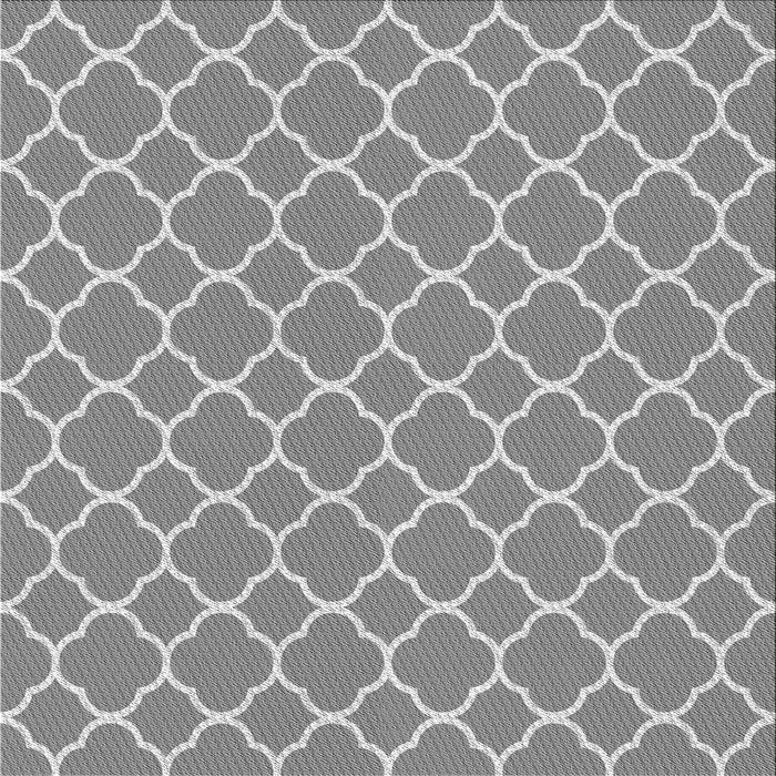 Round Patterned Cloud Gray Rug, pat2781gry