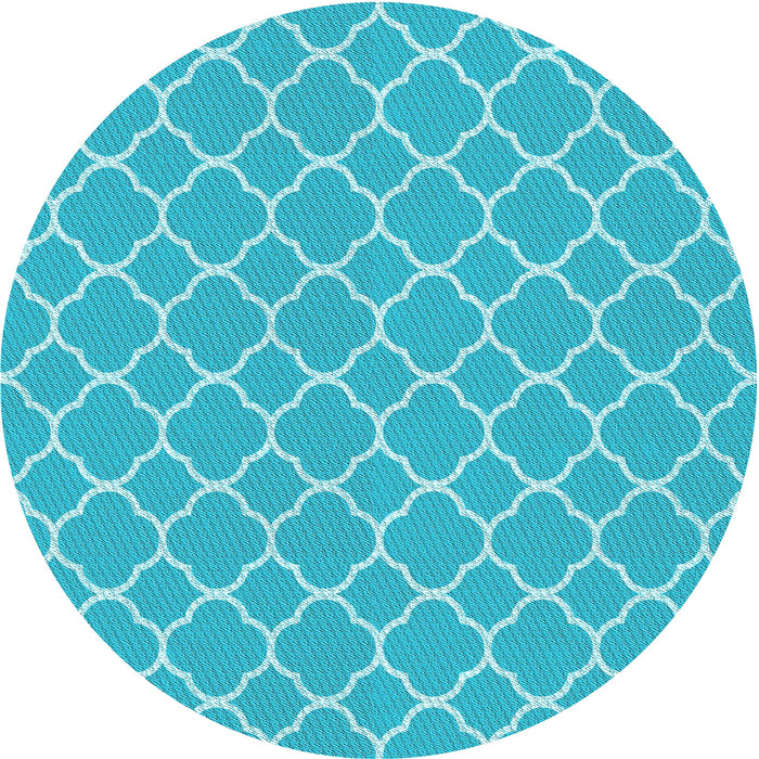 Square Patterned Bright Cyan Blue Rug, pat2781lblu