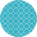 Square Patterned Bright Cyan Blue Rug, pat2781lblu