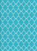 Machine Washable Transitional Bright Cyan Blue Rug, wshpat2781lblu