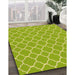 Patterned Pistachio Green Rug in Family Room, pat2781yw