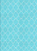 Patterned Bright Turquoise Blue Rug, pat2782lblu