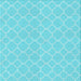 Round Patterned Bright Turquoise Blue Rug, pat2782lblu