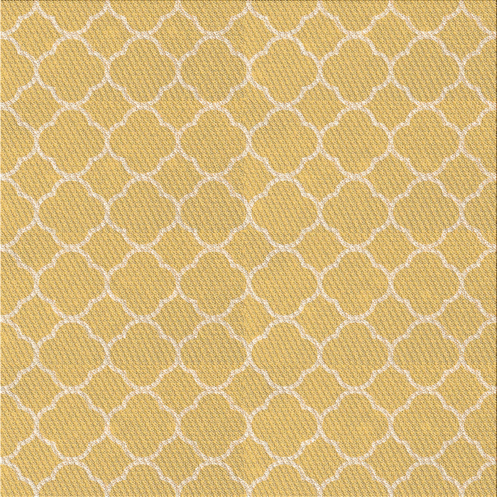 Round Patterned Yellow Rug, pat2782org