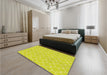 Patterned Green Rug in a Bedroom, pat2782yw