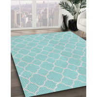 Patterned Seafoam Green Novelty Rug, pat2782