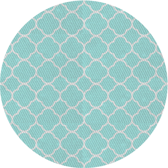 Sideview of Patterned Seafoam Green Novelty Rug, pat2782