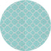 Sideview of Patterned Seafoam Green Novelty Rug, pat2782