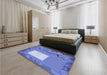 Patterned Denim Blue Rug in a Bedroom, pat2783blu