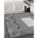 Patterned Carbon Gray Rug in Family Room, pat2783gry