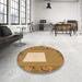 Round Patterned Orange Rug in a Office, pat2783org