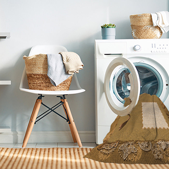 Machine Washable Transitional Orange Rug in a Washing Machine, wshpat2783org