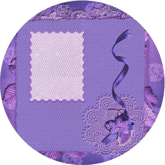 Square Patterned Bright Lilac Purple Rug, pat2783pur