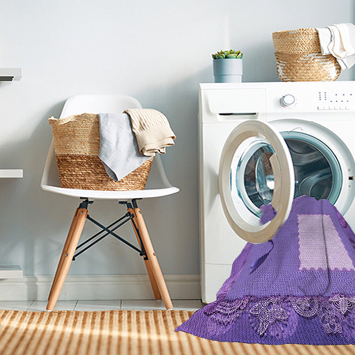 Machine Washable Transitional Bright Lilac Purple Rug in a Washing Machine, wshpat2783pur